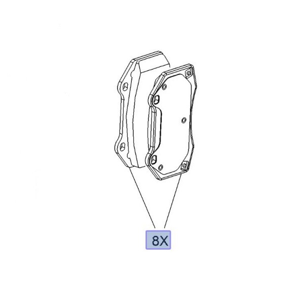 Brake Pad Set Front Brembo OE HP1000 VXR 4 Pot - Corsa D / Corsa E