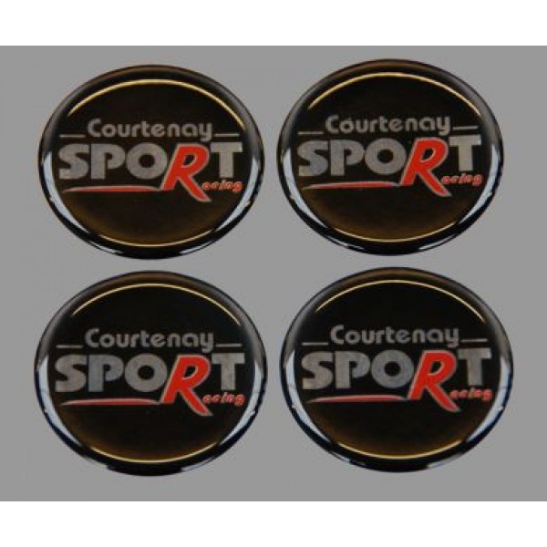 Courtenay Sport Racing Wheel Centre Badges Domed 56mm Set 4