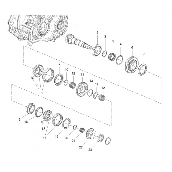 M32 Lower Mainshaft Shaft and Associated Components